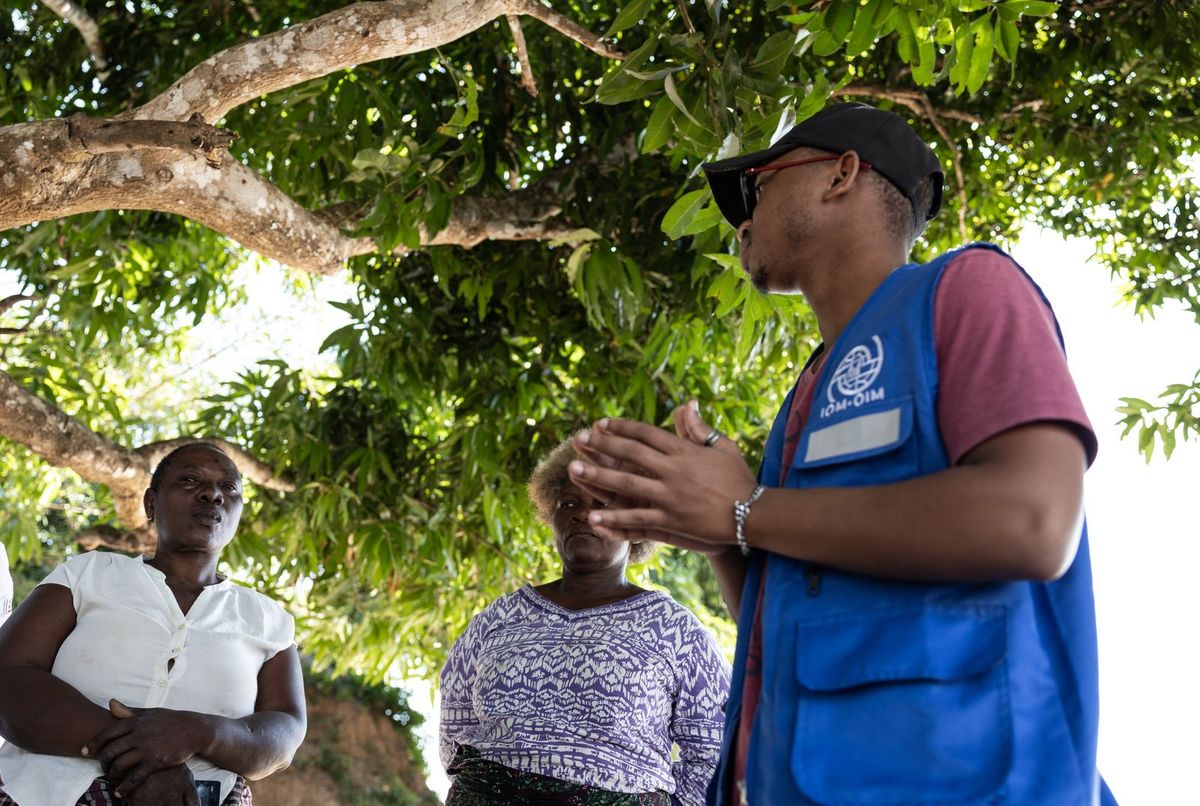 IOM's Energy ambassador engaging with the community.